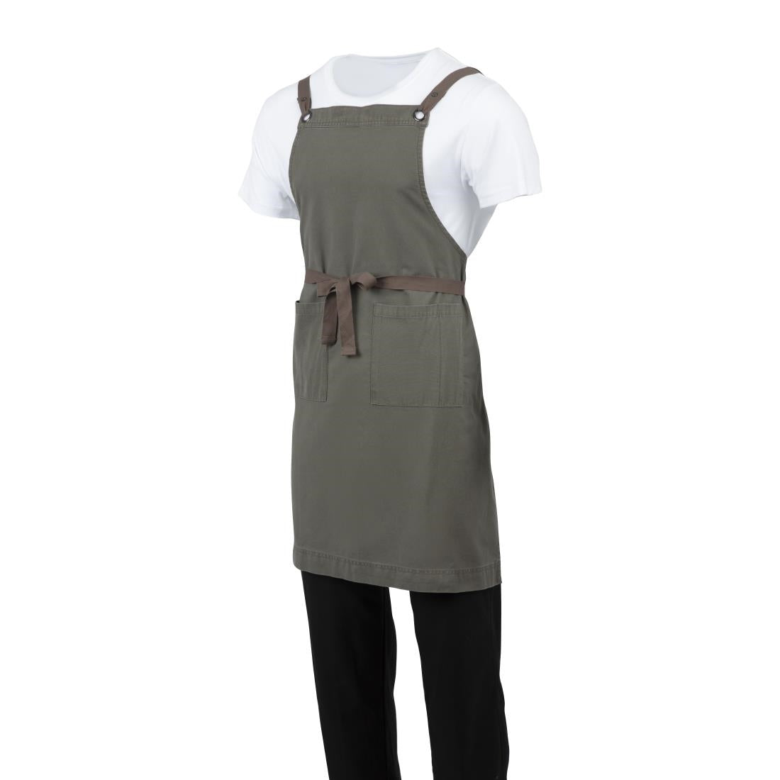 BB684 Southside Cotton Canvas Bib Apron Khaki JD Catering Equipment Solutions Ltd
