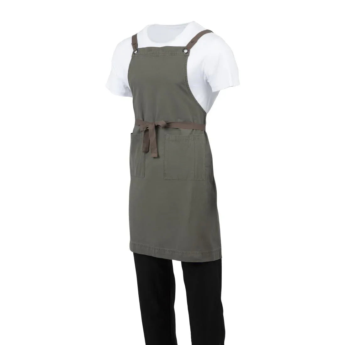 BB684 Southside Cotton Canvas Bib Apron Khaki - JD Catering Equipment Solutions Ltd