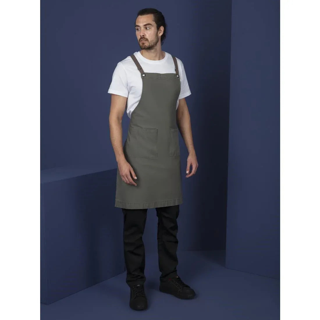 BB684 Southside Cotton Canvas Bib Apron Khaki - JD Catering Equipment Solutions Ltd