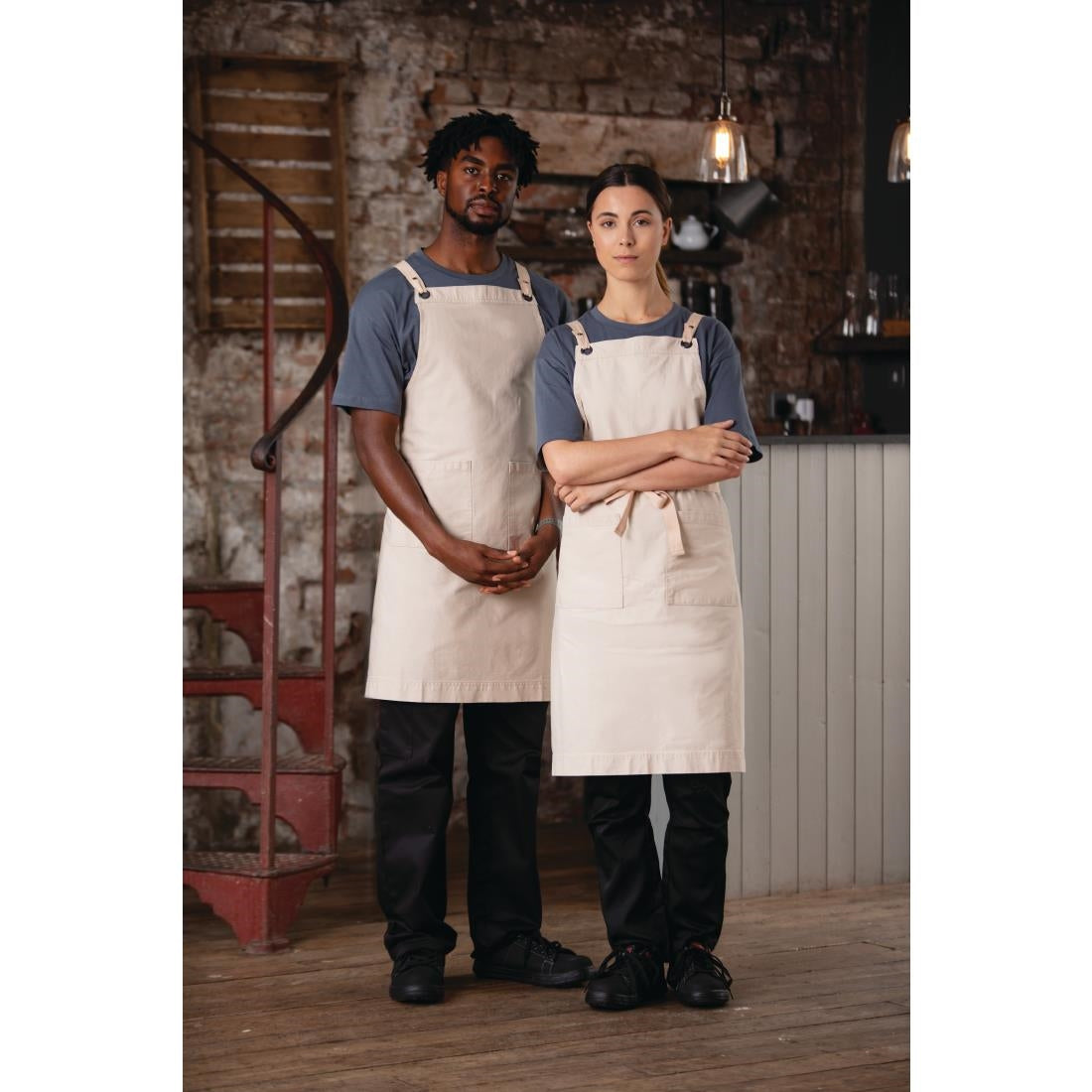 BB685 Southside Cotton Canvas Bib Apron Stone JD Catering Equipment Solutions Ltd