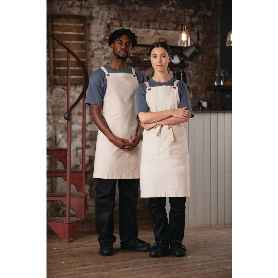 BB685 Southside Cotton Canvas Bib Apron Stone - JD Catering Equipment Solutions Ltd
