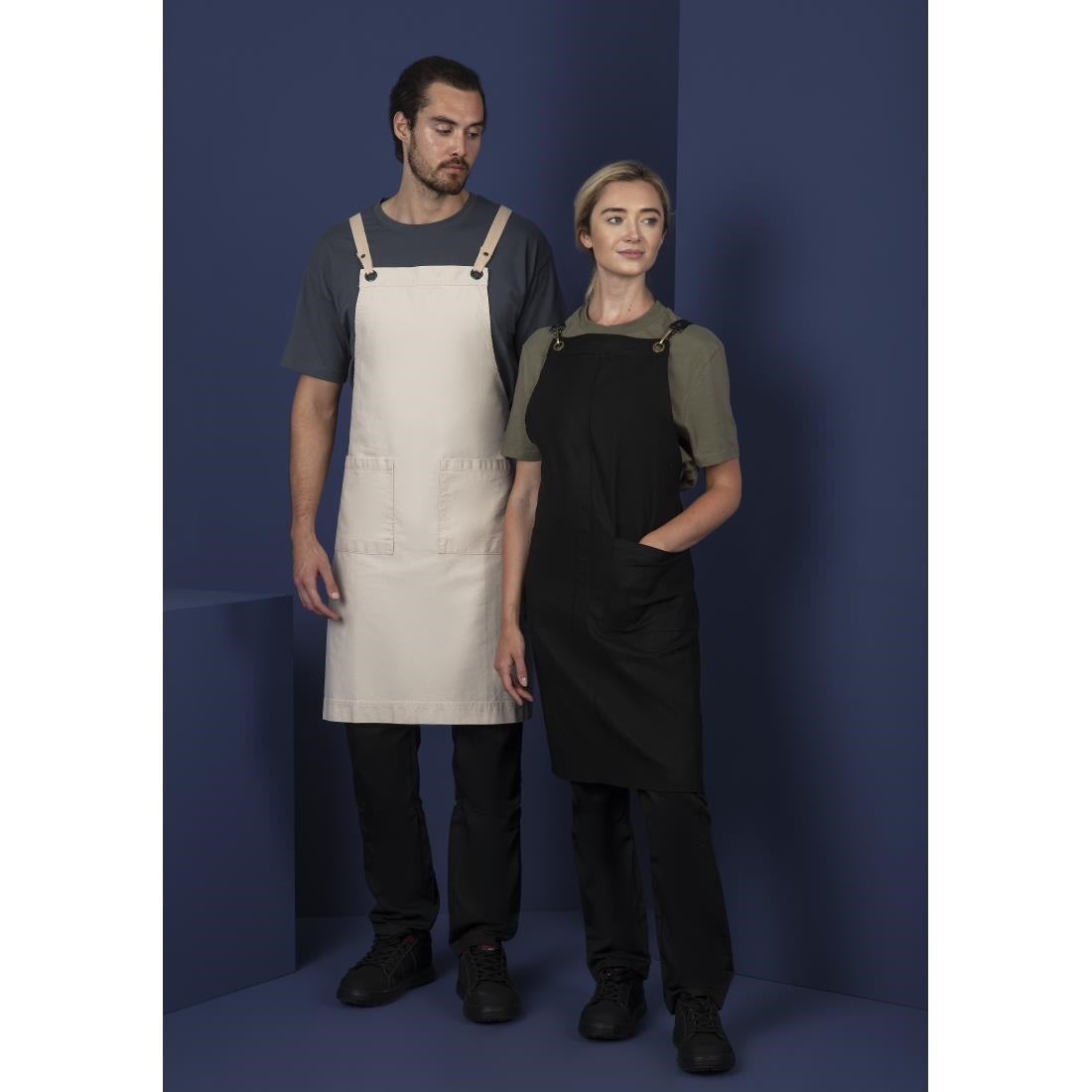 BB685 Southside Cotton Canvas Bib Apron Stone JD Catering Equipment Solutions Ltd
