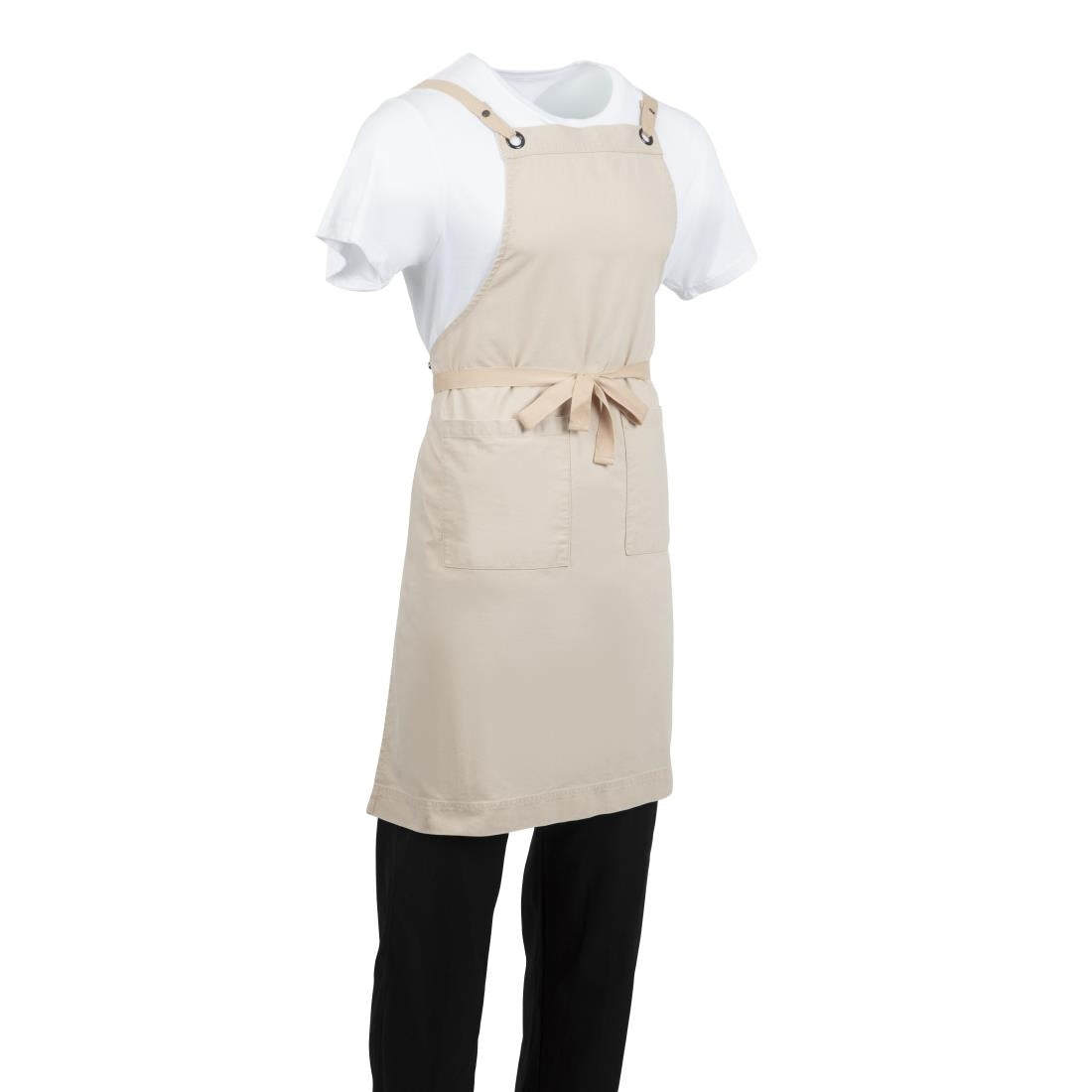BB685 Southside Cotton Canvas Bib Apron Stone JD Catering Equipment Solutions Ltd