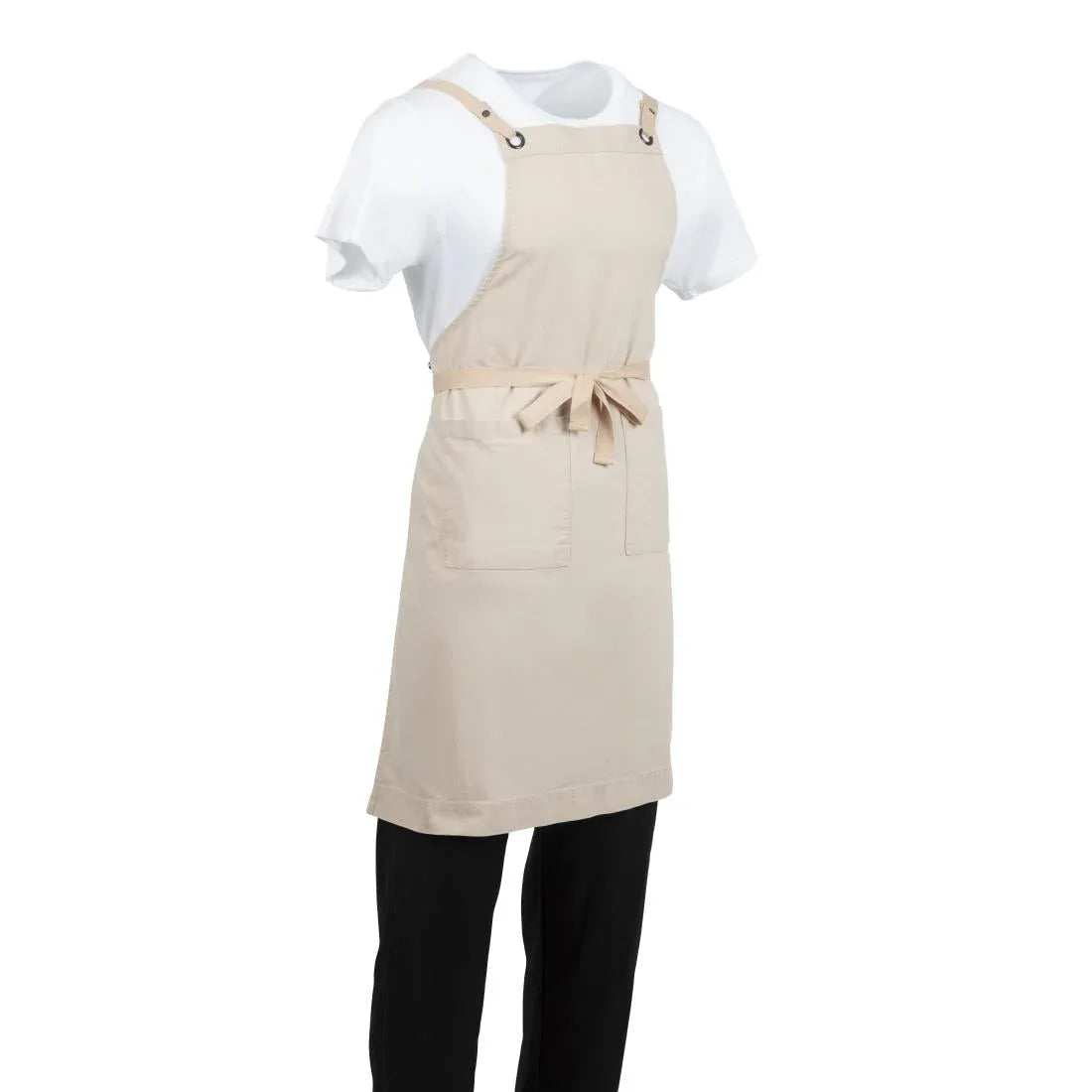 BB685 Southside Cotton Canvas Bib Apron Stone - JD Catering Equipment Solutions Ltd