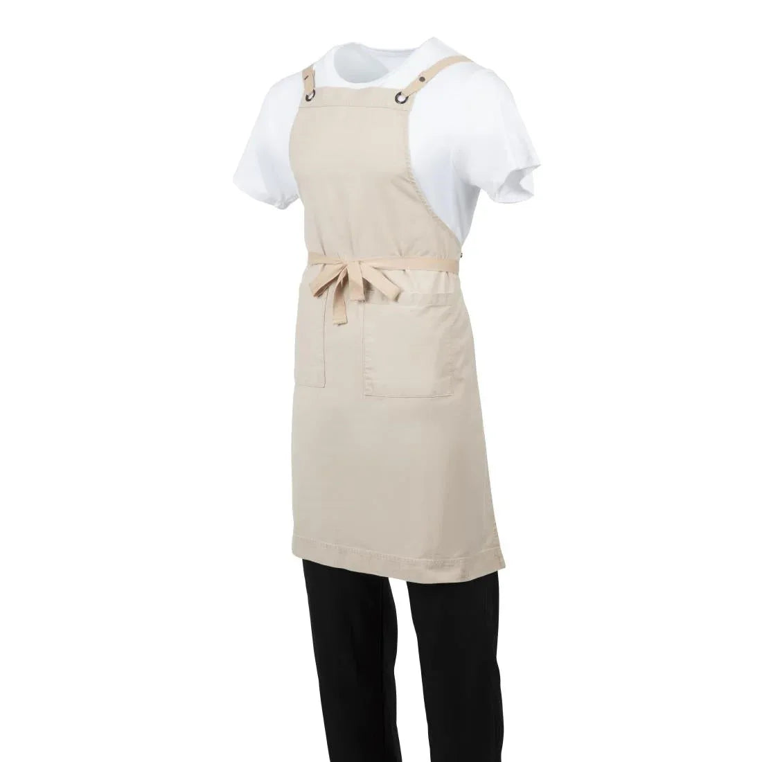 BB685 Southside Cotton Canvas Bib Apron Stone - JD Catering Equipment Solutions Ltd