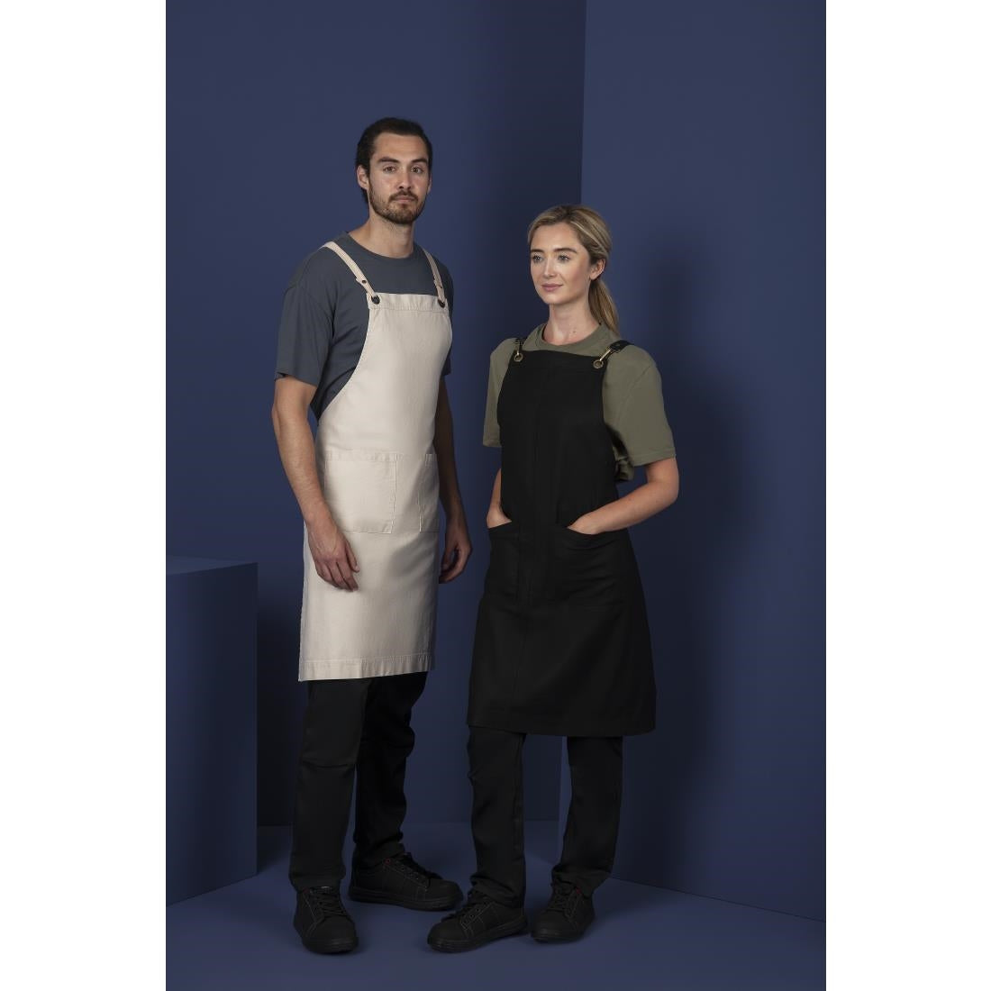 BB685 Southside Cotton Canvas Bib Apron Stone JD Catering Equipment Solutions Ltd