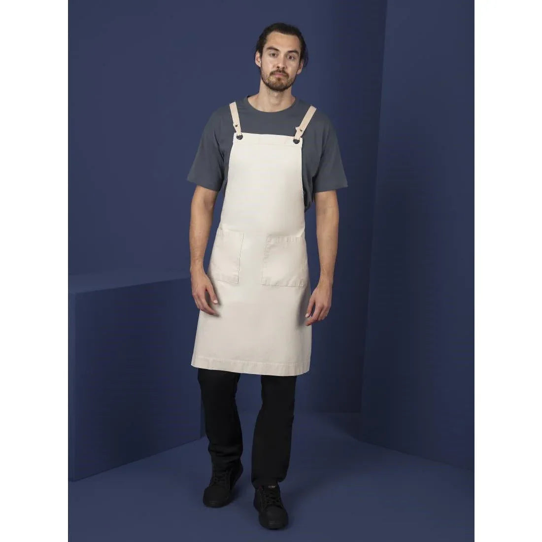 BB685 Southside Cotton Canvas Bib Apron Stone - JD Catering Equipment Solutions Ltd