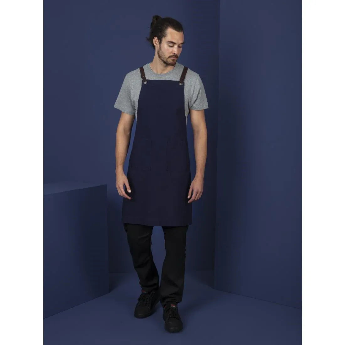 BB686 Southside Cotton Canvas Bib Apron Navy - JD Catering Equipment Solutions Ltd