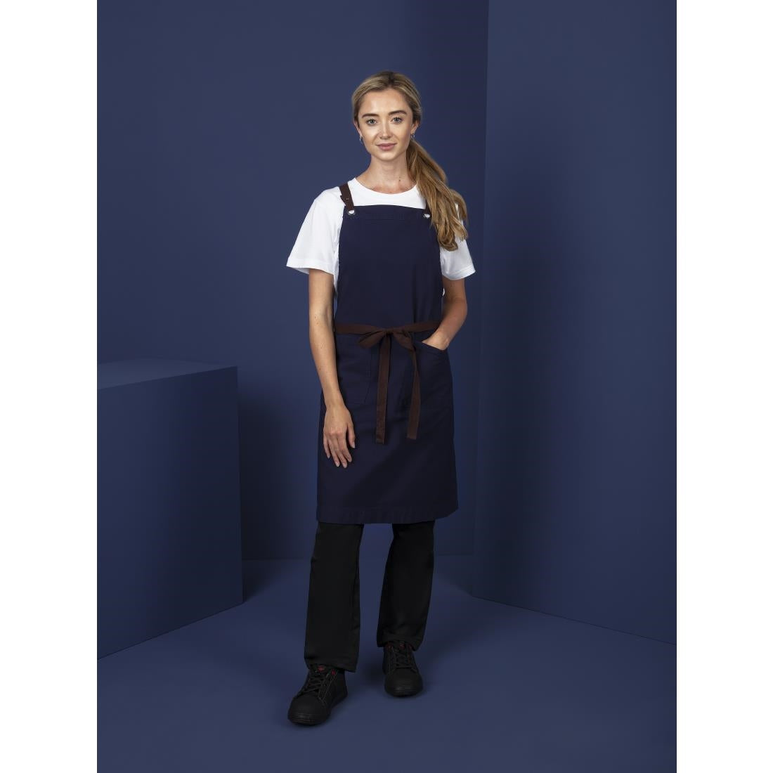 BB686 Southside Cotton Canvas Bib Apron Navy JD Catering Equipment Solutions Ltd