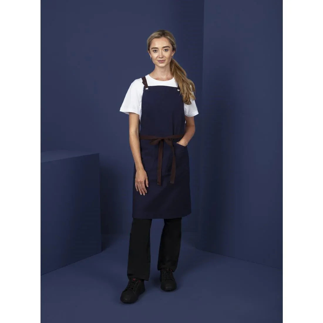 BB686 Southside Cotton Canvas Bib Apron Navy - JD Catering Equipment Solutions Ltd