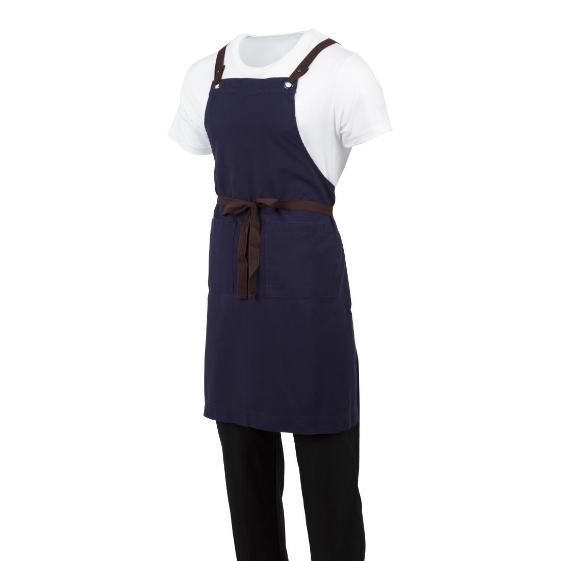 BB686 Southside Cotton Canvas Bib Apron Navy JD Catering Equipment Solutions Ltd