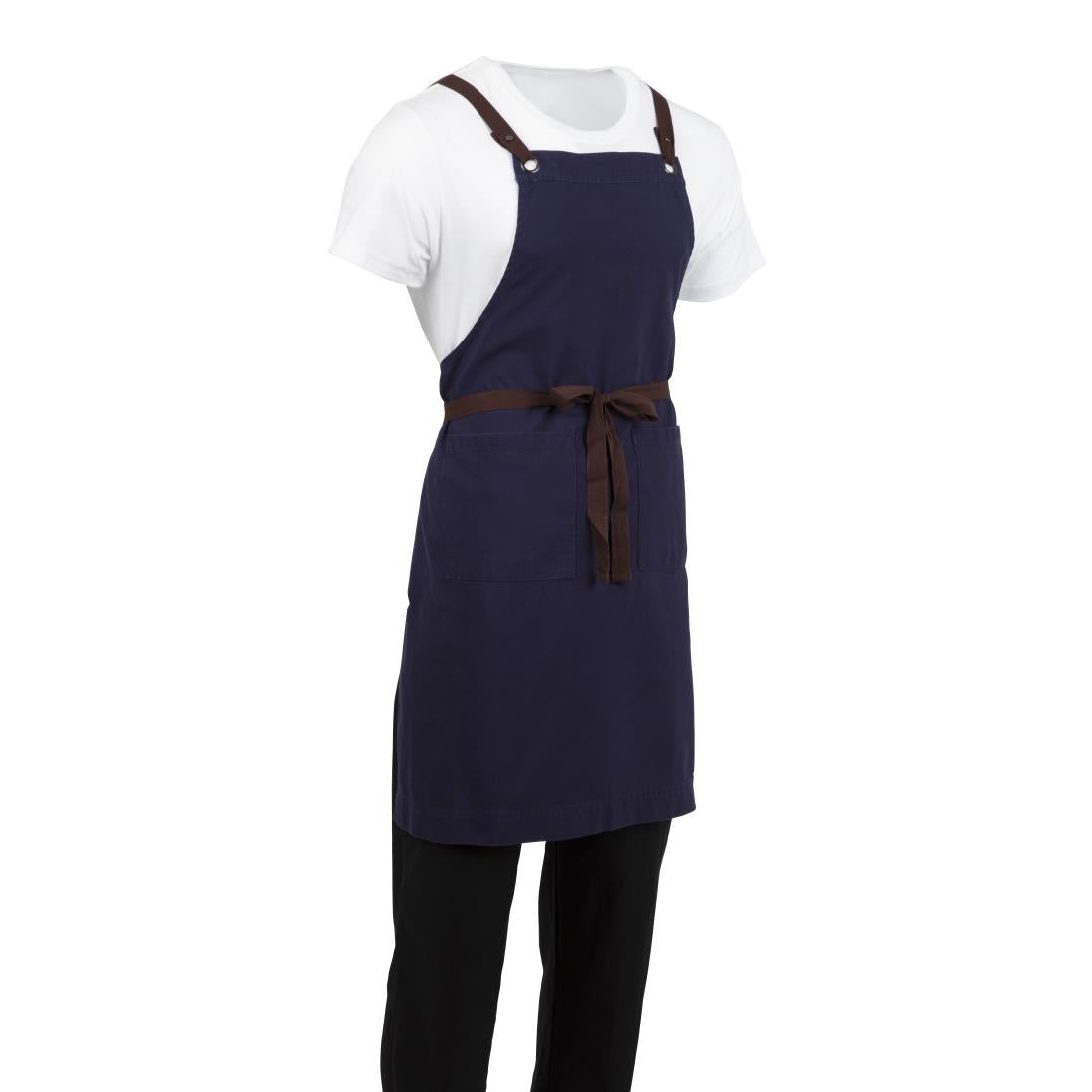 BB686 Southside Cotton Canvas Bib Apron Navy JD Catering Equipment Solutions Ltd