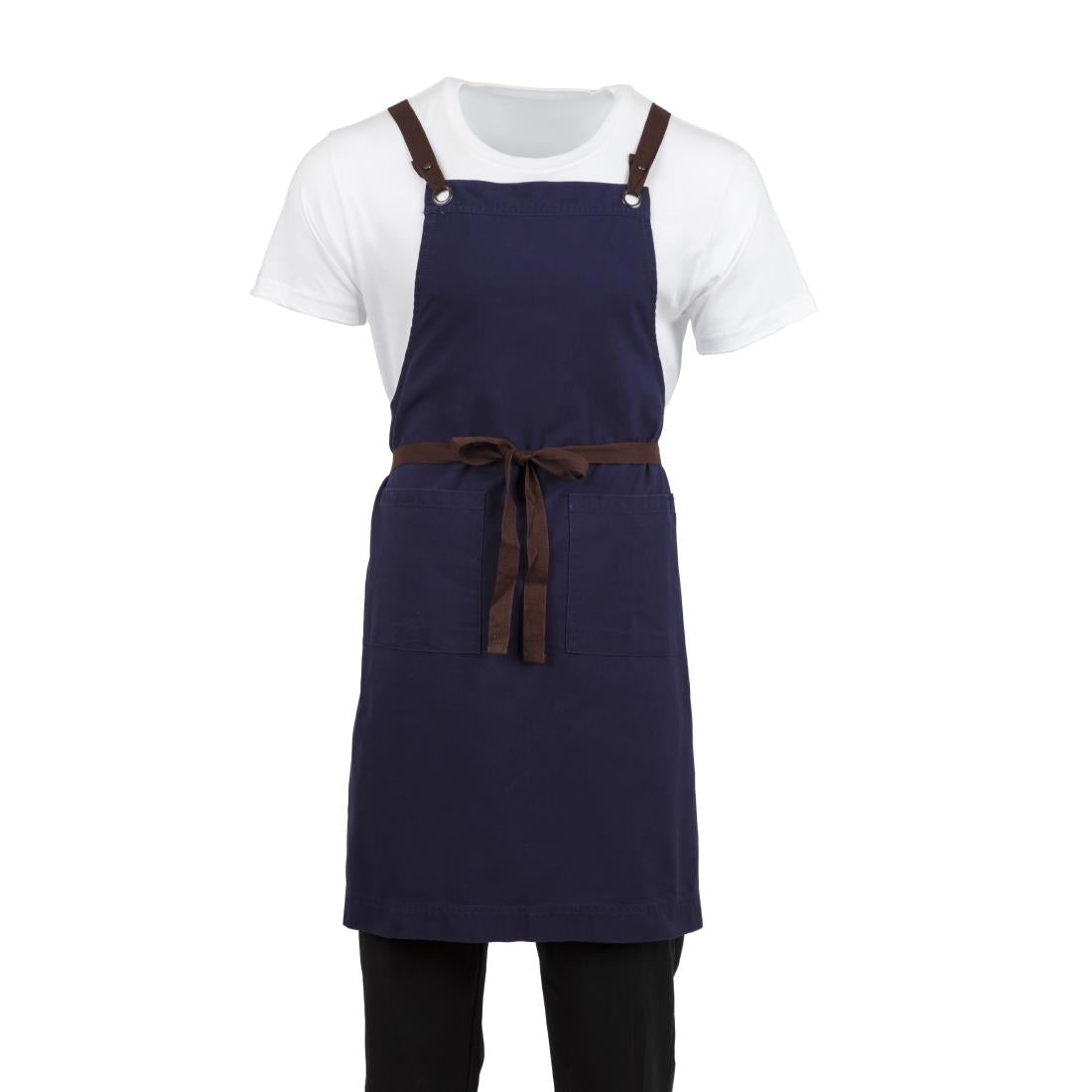 BB686 Southside Cotton Canvas Bib Apron Navy JD Catering Equipment Solutions Ltd