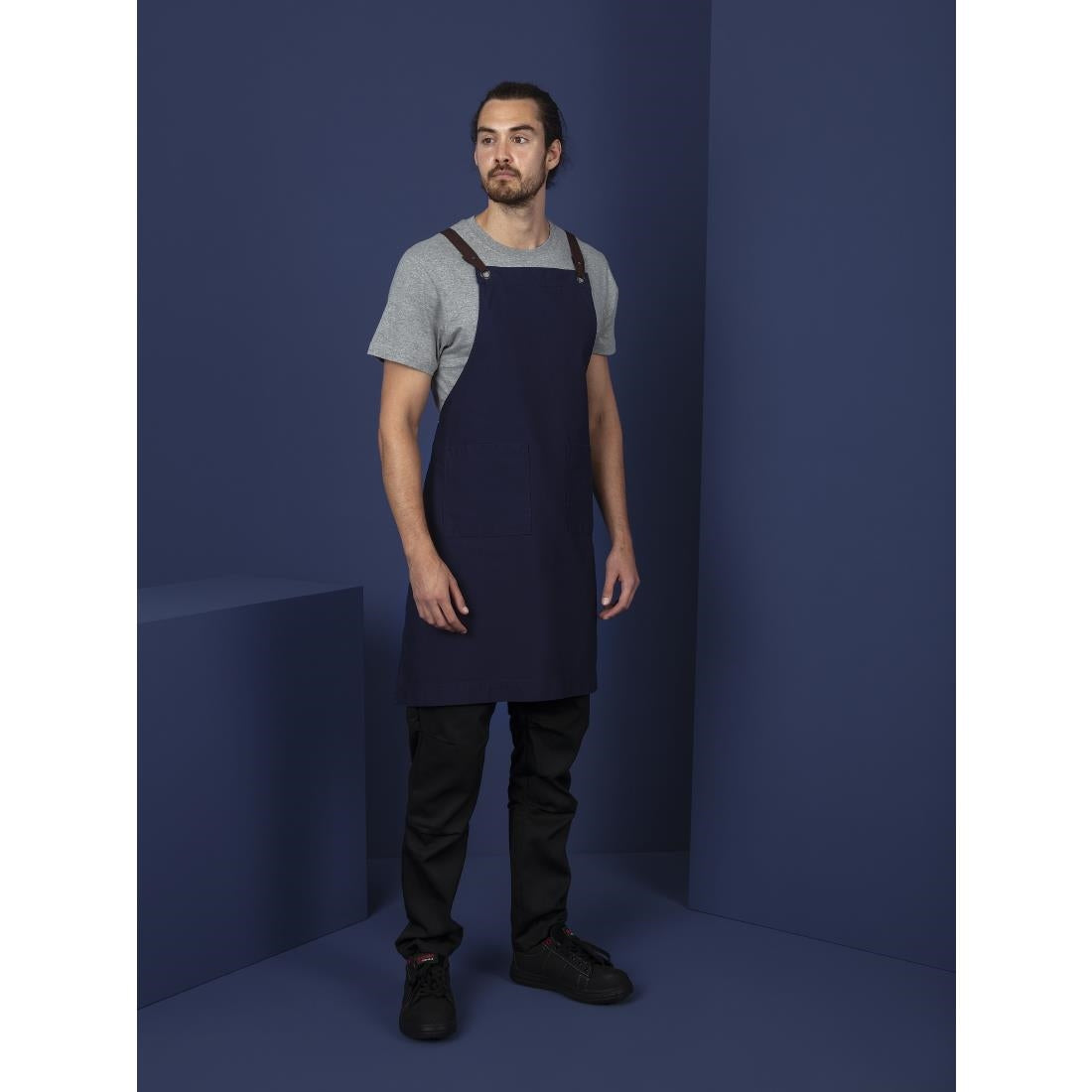BB686 Southside Cotton Canvas Bib Apron Navy JD Catering Equipment Solutions Ltd