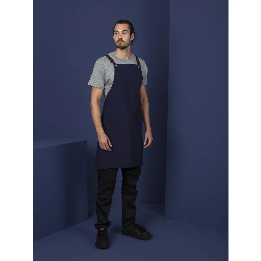 BB686 Southside Cotton Canvas Bib Apron Navy - JD Catering Equipment Solutions Ltd