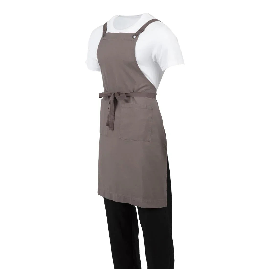 BB687 Southside Cotton Canvas Bib Apron Washed Grey - JD Catering Equipment Solutions Ltd