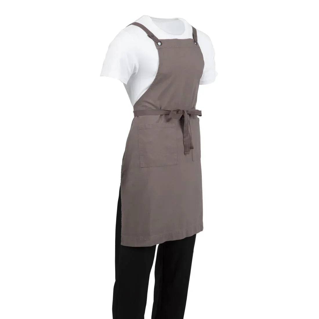 BB687 Southside Cotton Canvas Bib Apron Washed Grey - JD Catering Equipment Solutions Ltd