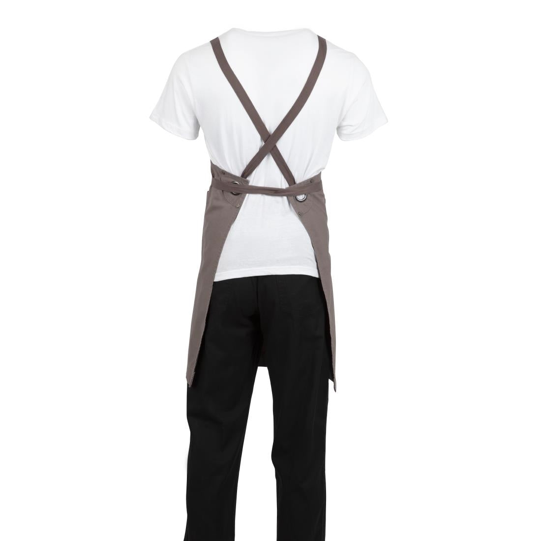 BB687 Southside Cotton Canvas Bib Apron Washed Grey JD Catering Equipment Solutions Ltd