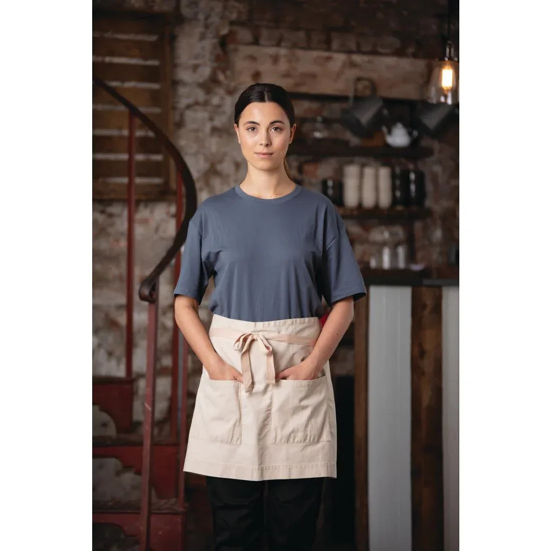 BB688 Southside Cotton Canvas Waist Apron Stone - JD Catering Equipment Solutions Ltd