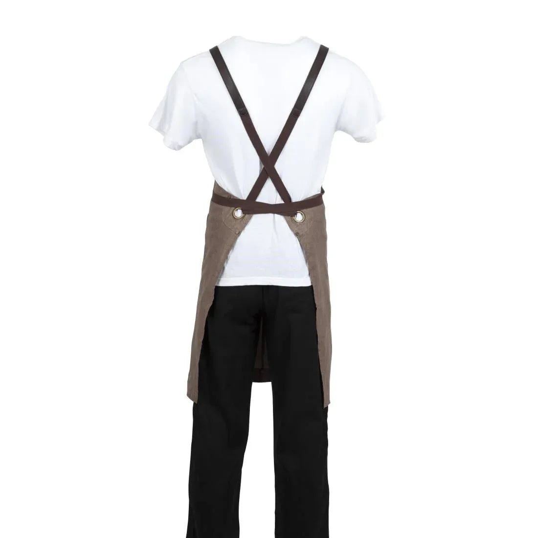 BB692 Southside Linen Blend Bib Apron Chocolate - JD Catering Equipment Solutions Ltd