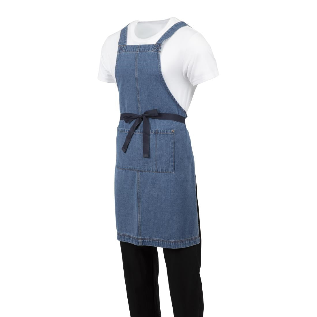 BB694 Southside Denim Bib Apron Light Blue JD Catering Equipment Solutions Ltd