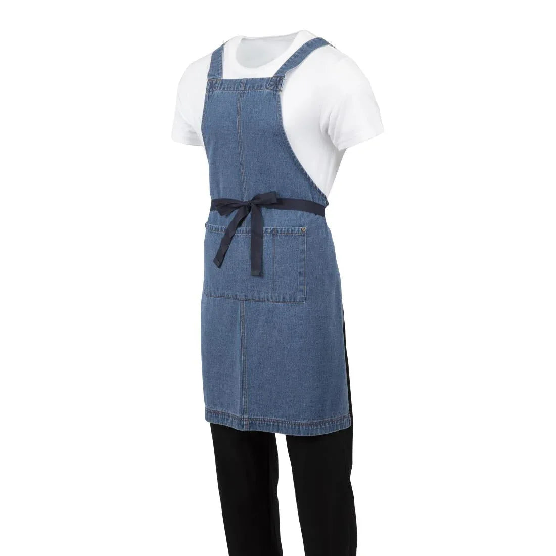 BB694 Southside Denim Bib Apron Light Blue - JD Catering Equipment Solutions Ltd