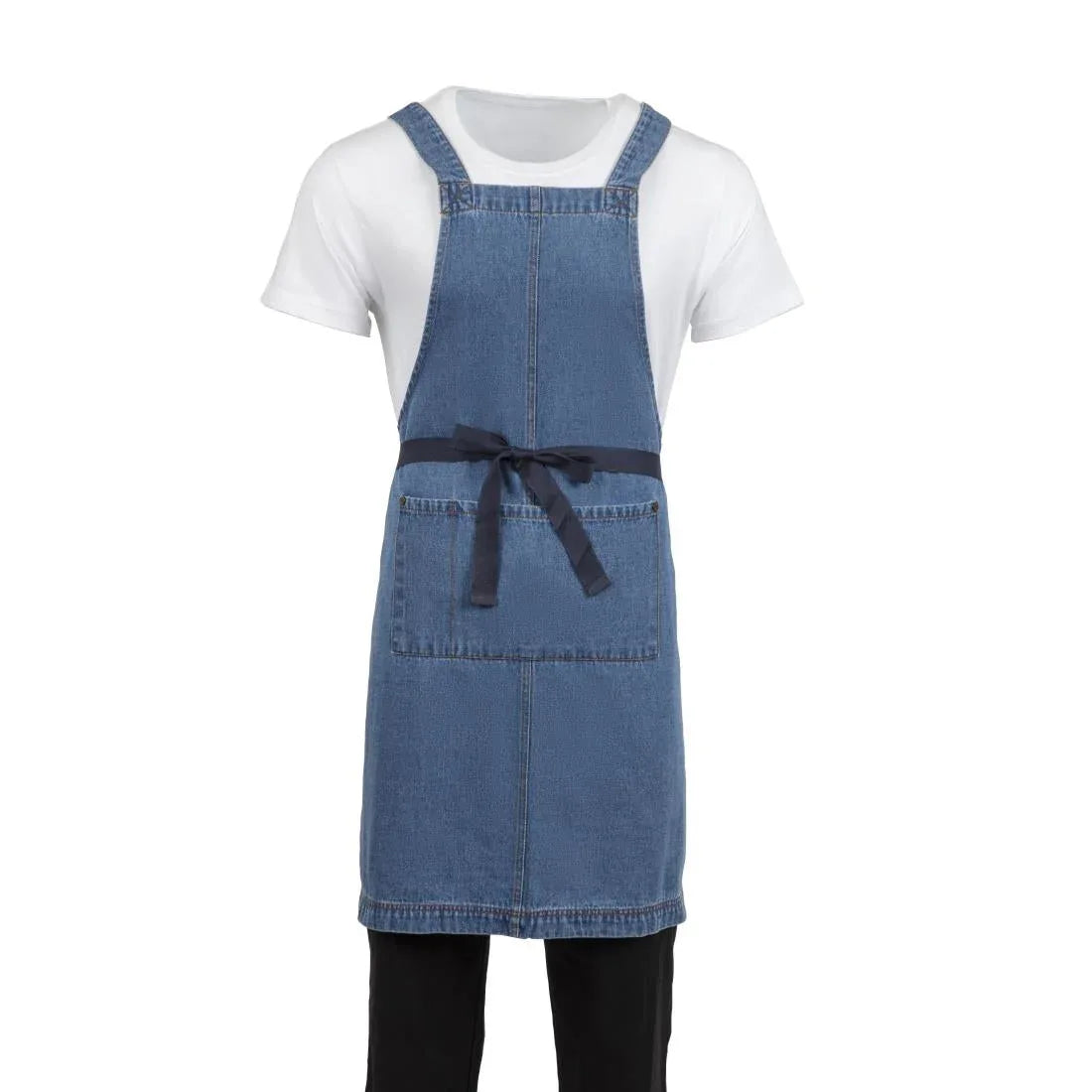 BB694 Southside Denim Bib Apron Light Blue - JD Catering Equipment Solutions Ltd