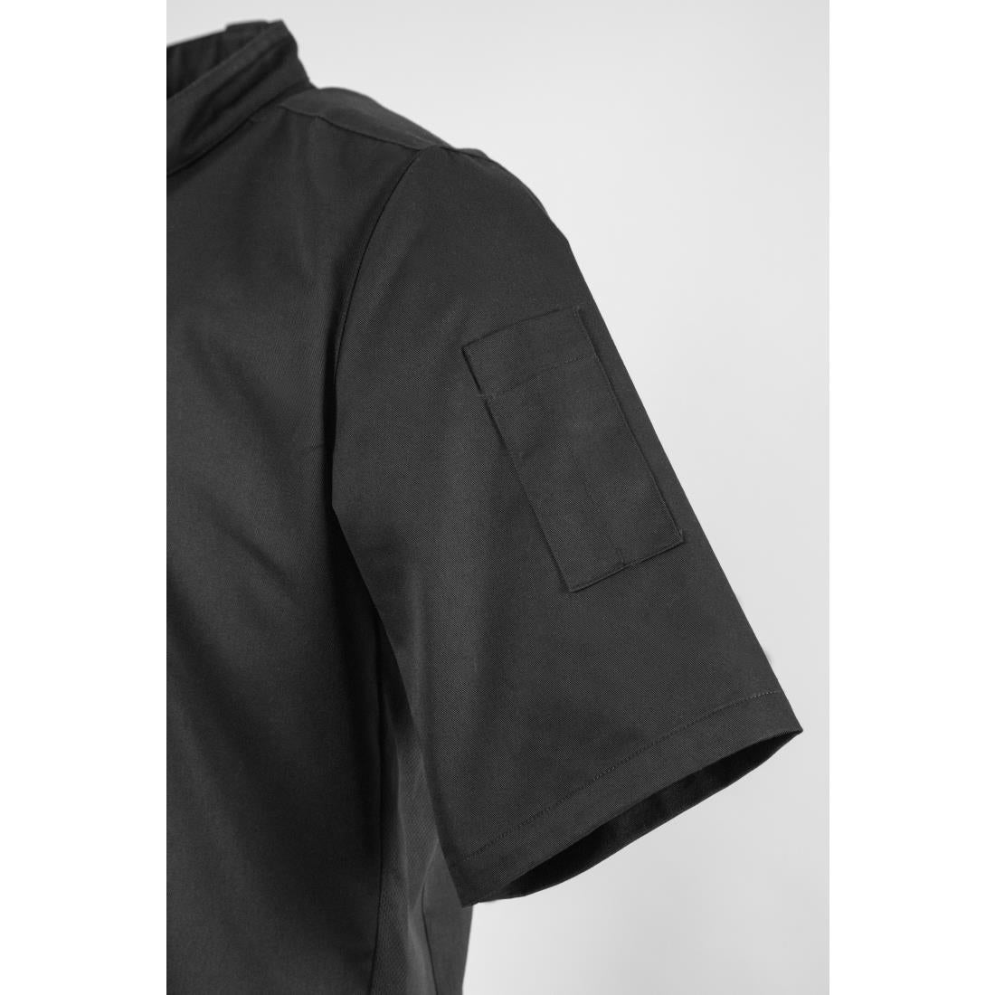 BB711-M Southside Band Collar Chefs Jacket Black Size M JD Catering Equipment Solutions Ltd