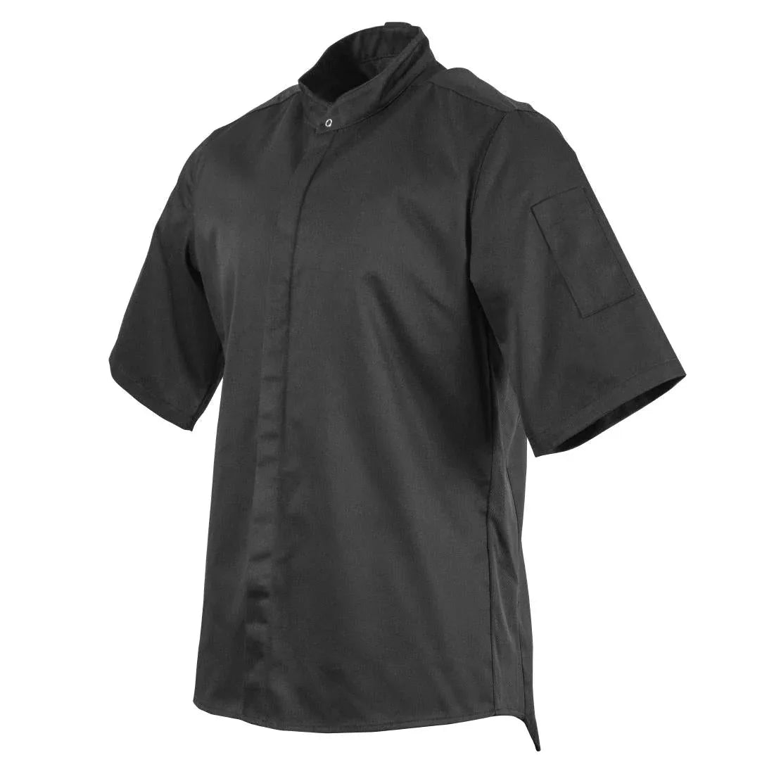 BB711-S Southside Band Collar Chefs Jacket Black Size S - JD Catering Equipment Solutions Ltd