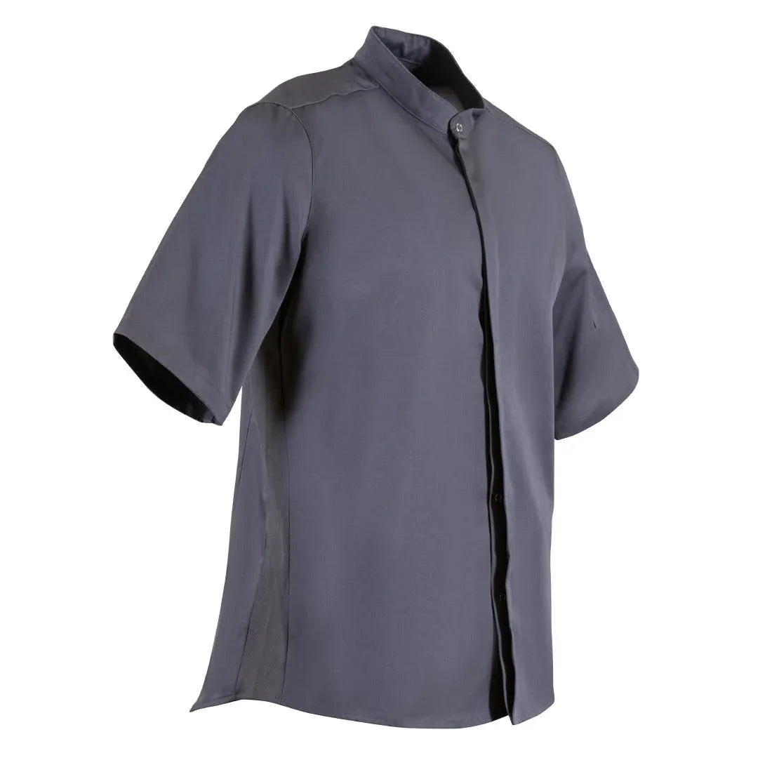 BB712-L Southside Band Collar Chefs Jacket Charcoal Size L - JD Catering Equipment Solutions Ltd