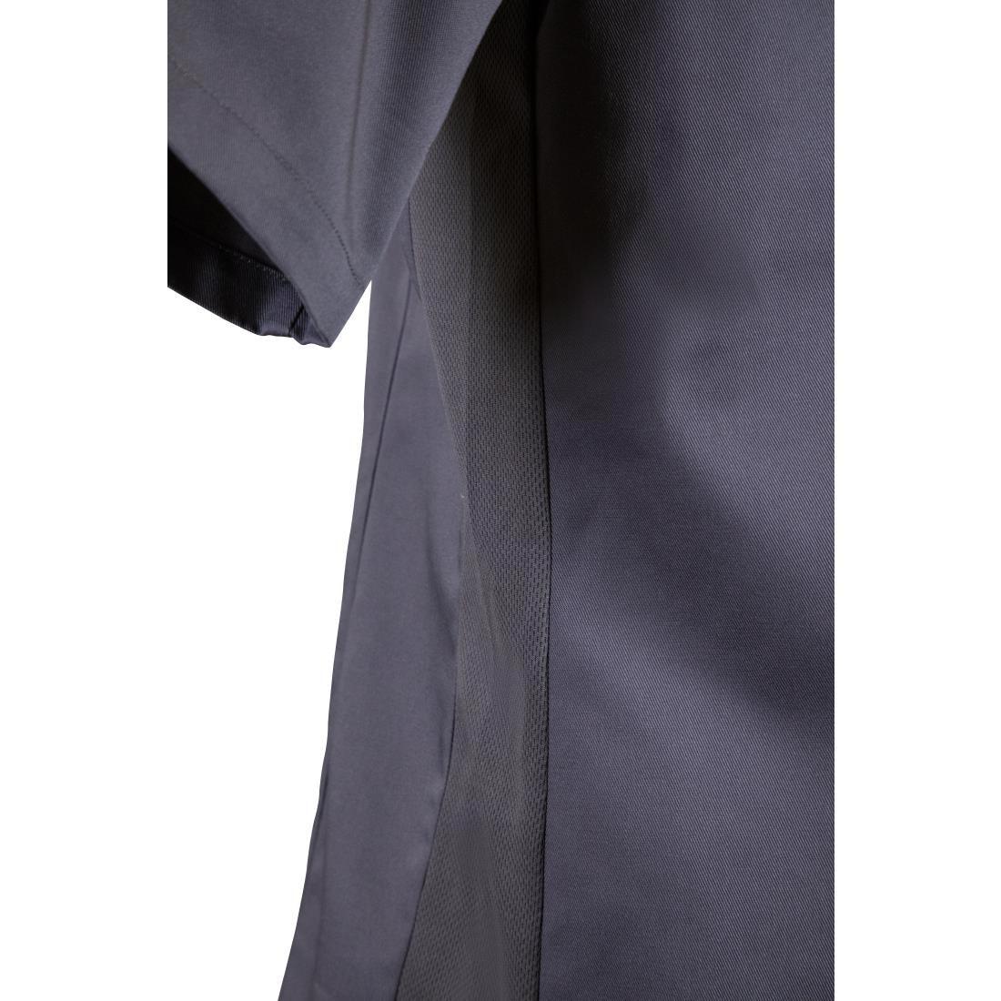 BB712-S Southside Band Collar Chefs Jacket Charcoal Size S - JD Catering Equipment Solutions Ltd