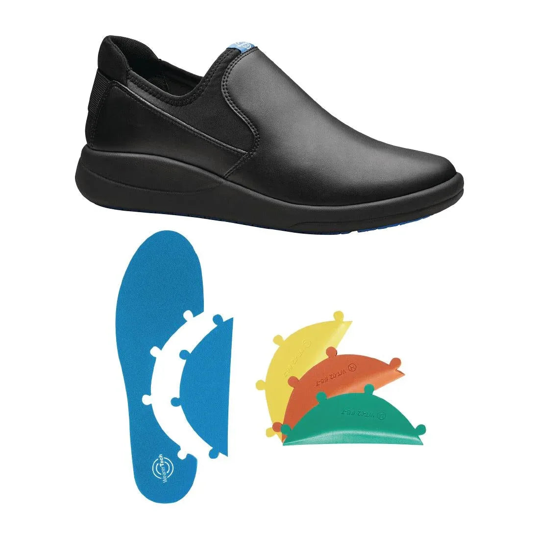 BB741-46 WearerTech Vitalise Slip on Shoe Black/Black with Modular Insole Size 46 - JD Catering Equipment Solutions Ltd
