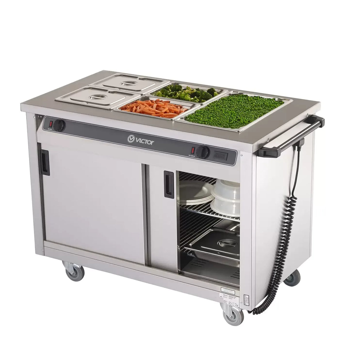 T718 Victor Mobile Crown Bain Marie Hot Cupboard BM30MS - JD Catering Equipment Solutions Ltd