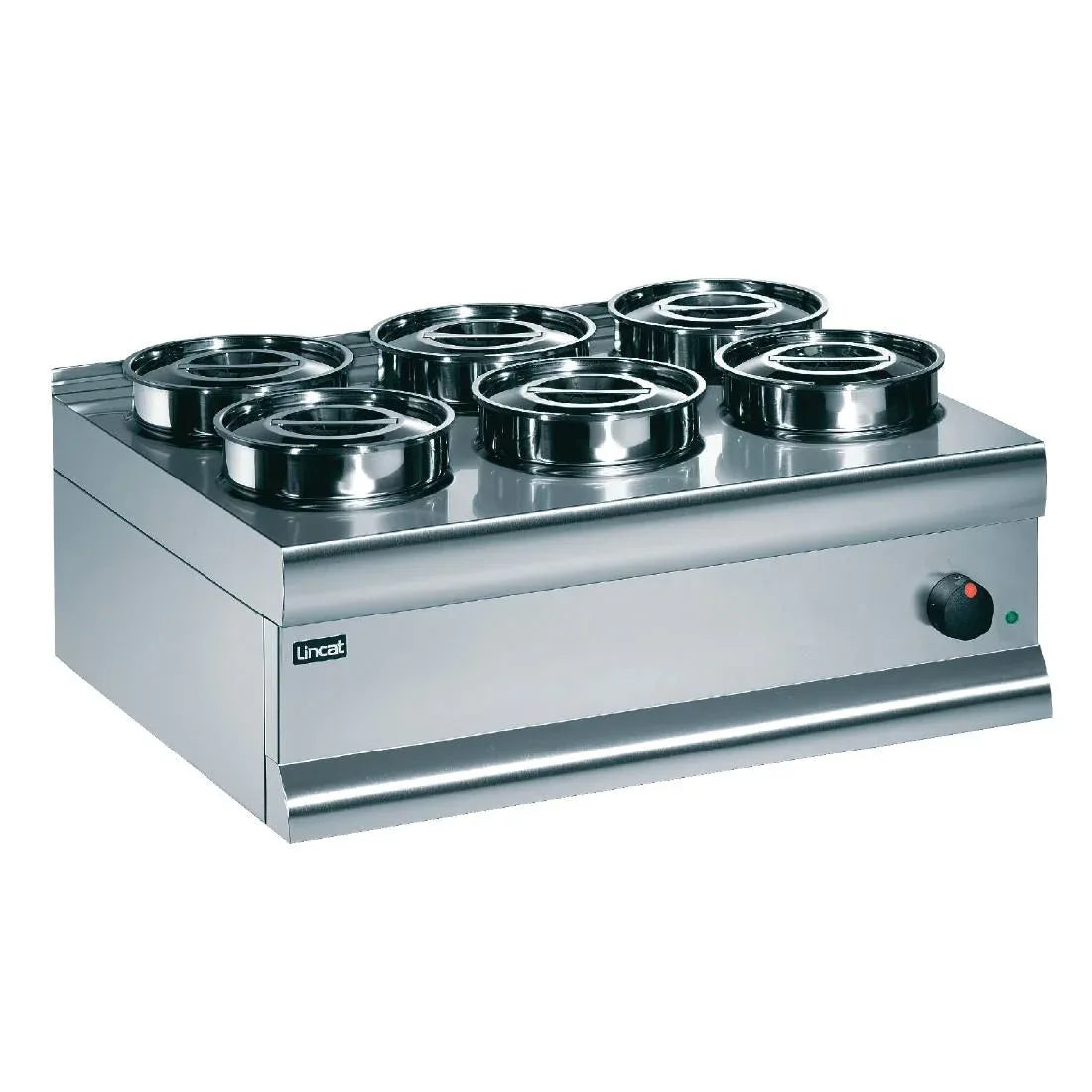 BS7 - Lincat Silverlink 600 Electric Counter-top Bain Marie - Dry Heat - Round Pots - Base + 6 Pots - W 750 mm - 1.0 kW - JD Catering Equipment Solutions Ltd