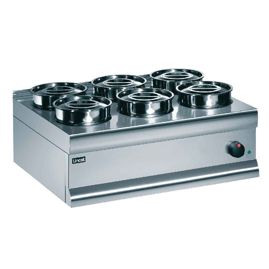 BS7 - Lincat Silverlink 600 Electric Counter-top Bain Marie - Dry Heat - Round Pots - Base + 6 Pots - W 750 mm - 1.0 kW JD Catering Equipment Solutions Ltd