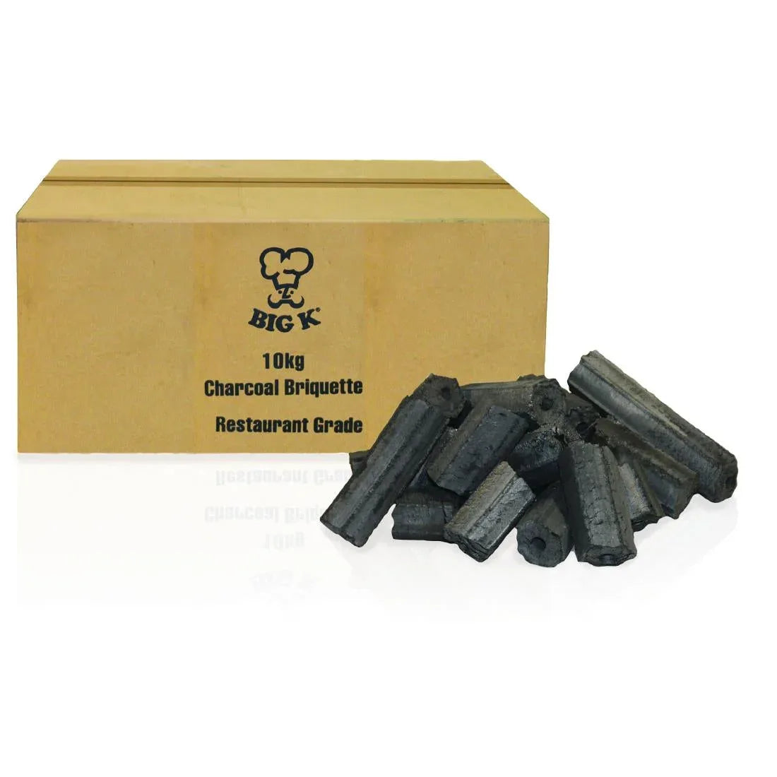 CM827 Big K Restaurant Grade Briquettes Charcoal 10kg - JD Catering Equipment Solutions Ltd