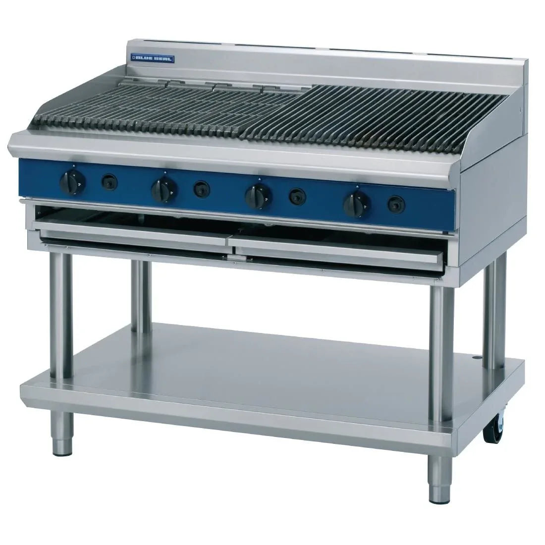 Blue Seal Evolution Chargrill with Leg Stand Natural/LPG 1200mm G598-LS - JD Catering Equipment Solutions Ltd