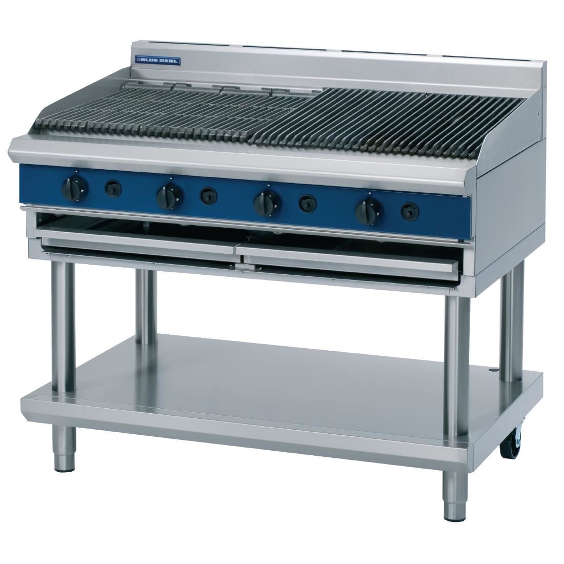 Blue Seal Evolution Chargrill with Leg Stand Natural/LPG 1200mm G598-LS JD Catering Equipment Solutions Ltd