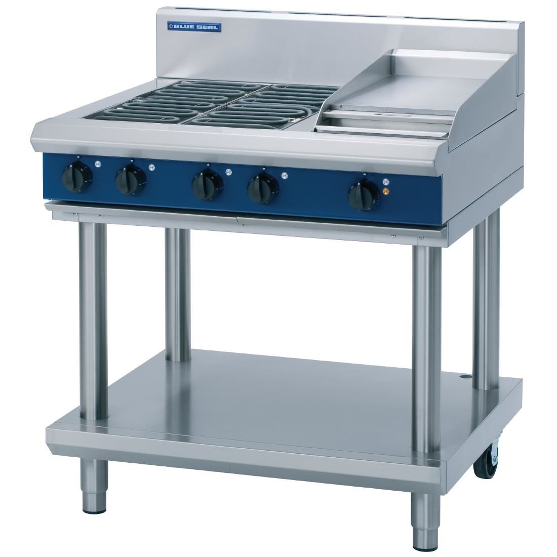 Blue Seal Evolution Cooktop 4 Element/ Griddle Electric on Stand 900mm E516C-LS JD Catering Equipment Solutions Ltd