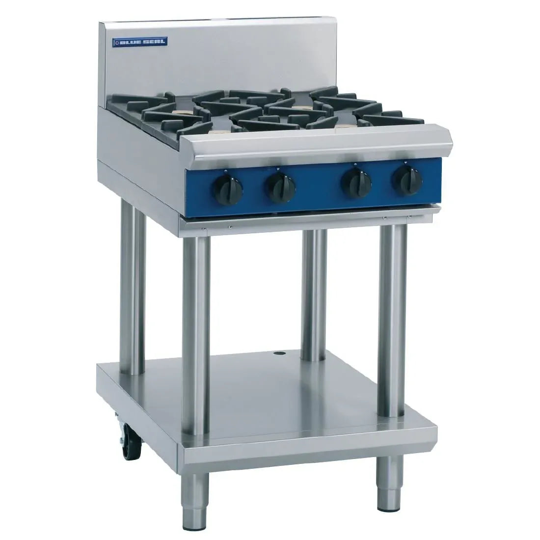 Blue Seal Evolution Cooktop 4 Open Burners Natural/LPG on Stand 600mm G514D-LS - JD Catering Equipment Solutions Ltd