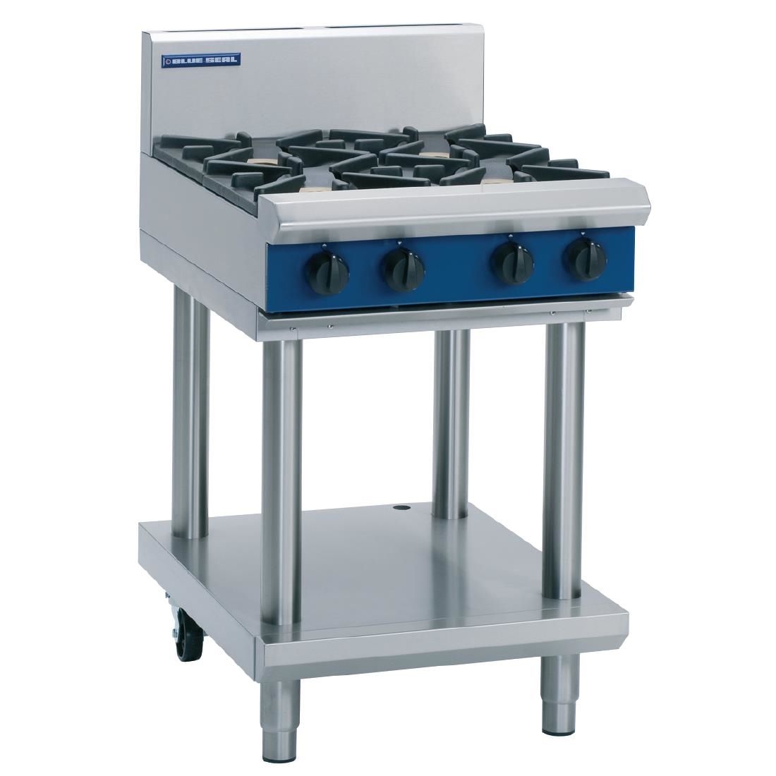 Blue Seal Evolution Cooktop 4 Open Burners Natural/LPG on Stand 600mm G514D-LS JD Catering Equipment Solutions Ltd
