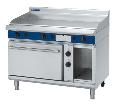 Blue Seal Evolution Series GPE508 - 1200mm Gas Griddle Electric Static Oven Range JD Catering Equipment Solutions Ltd