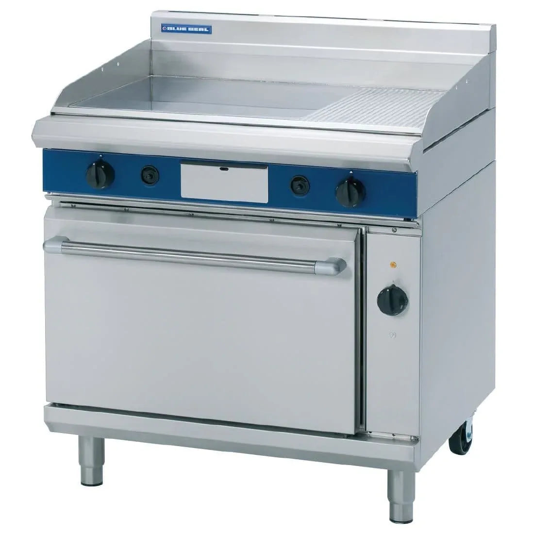 Blue Seal Evolution Series GPE56 - 900mm Gas Griddle Electric Convection Oven Range - JD Catering Equipment Solutions Ltd