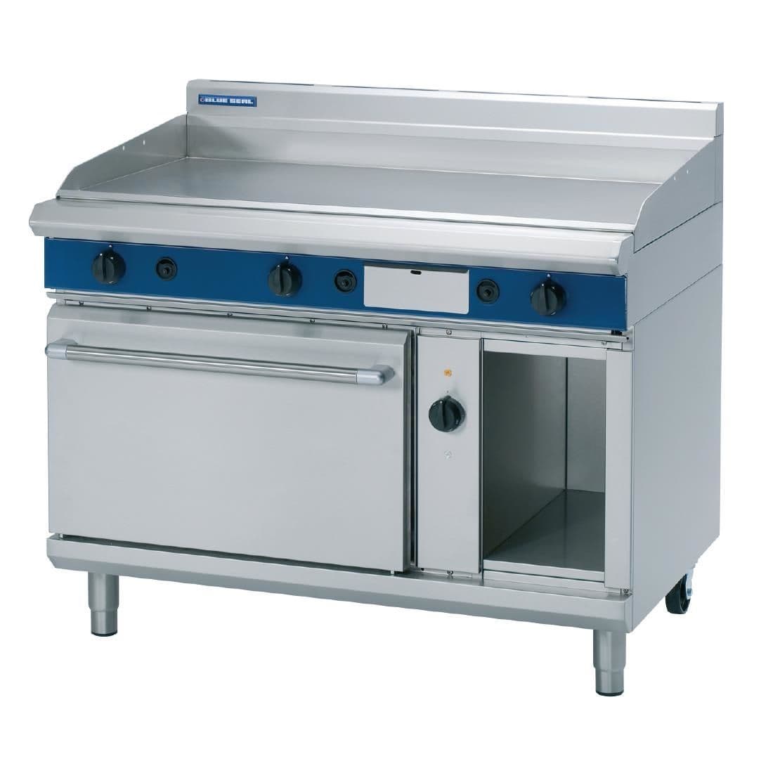 Blue Seal Evolution Series GPE58 - 1200mm Gas Griddle Electric Convection Oven Range JD Catering Equipment Solutions Ltd