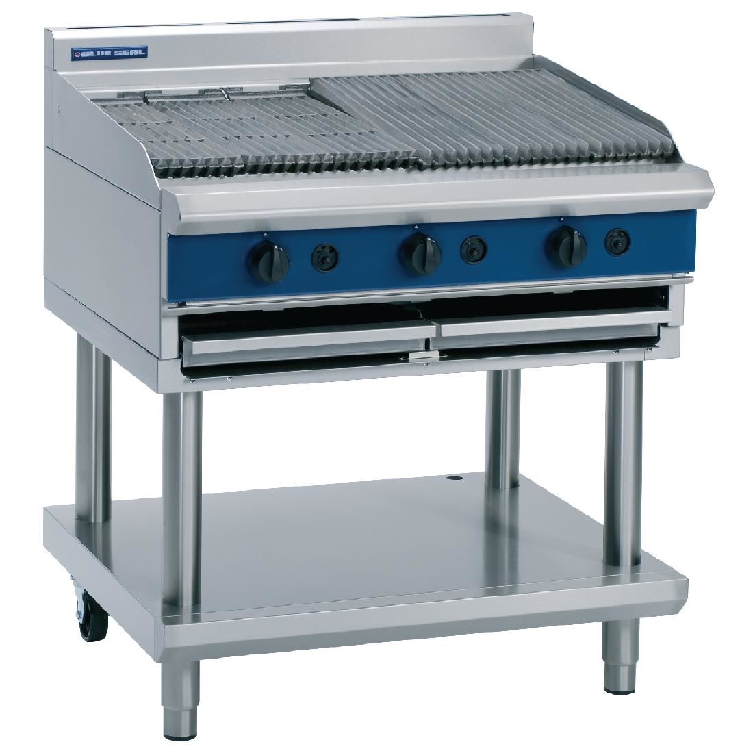 Blue Seal Natural/LPG Gas Chargrill with leg stand G596LS JD Catering Equipment Solutions Ltd