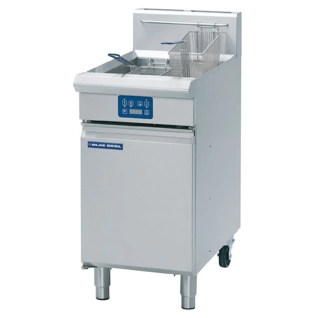 GK582 Blue Seal Single Tank Twin Basket Free Standing Natural/LPG Fryer GT45E - JD Catering Equipment Solutions Ltd
