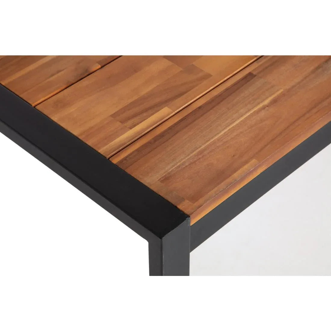DS157 Bolero Acacia Wood and Steel Rectangular Industrial Table 1800mm - JD Catering Equipment Solutions Ltd