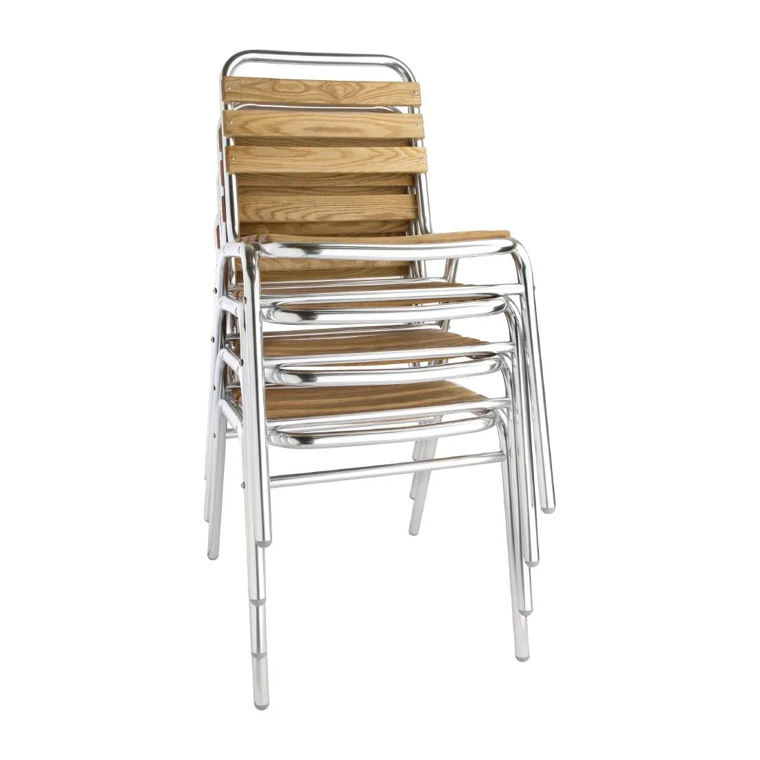 GK997 Bolero Aluminium & Ash Bistro Sidechair (Pack 4) - JD Catering Equipment Solutions Ltd