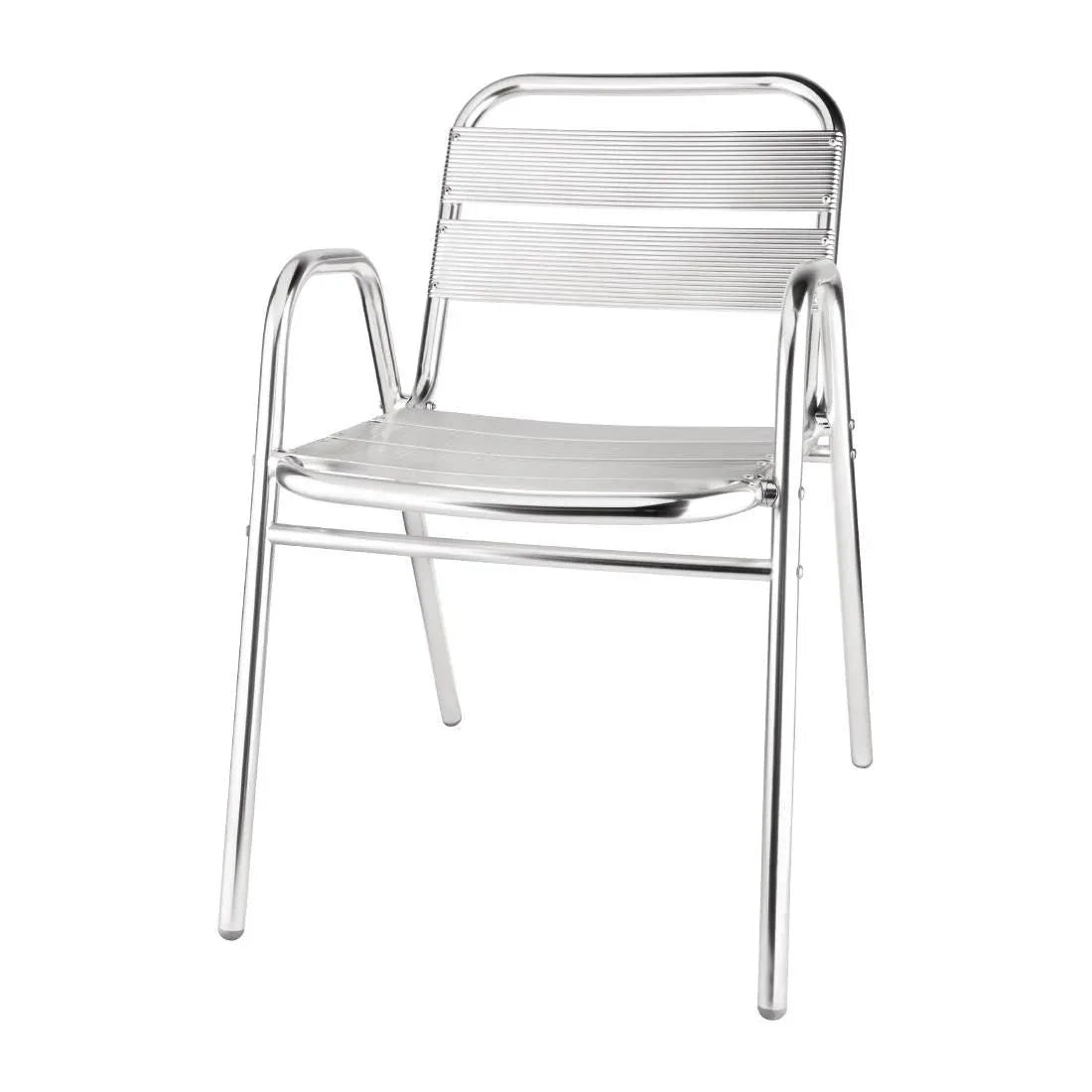 U501 Bolero Aluminium Stacking Chairs Arched Arms (Pack of 4) - JD Catering Equipment Solutions Ltd