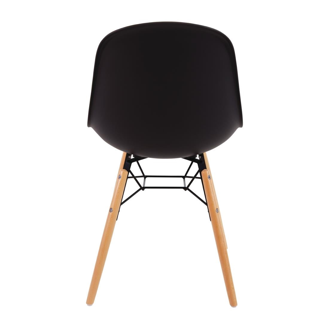 Bolero Arlo PP Moulded Side Chair Charcoal with Spindle Legs (Pack of 2) JD Catering Equipment Solutions Ltd